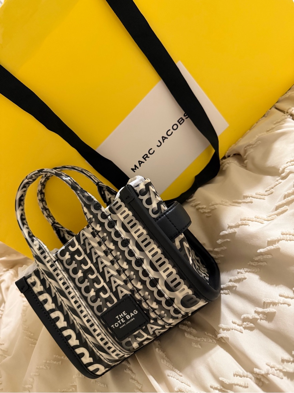Marc Jacobs Black & White Patterned Small Tote